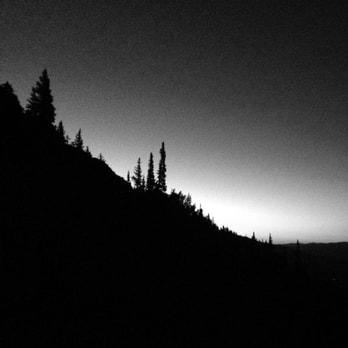 Picture of mountain in silhouette